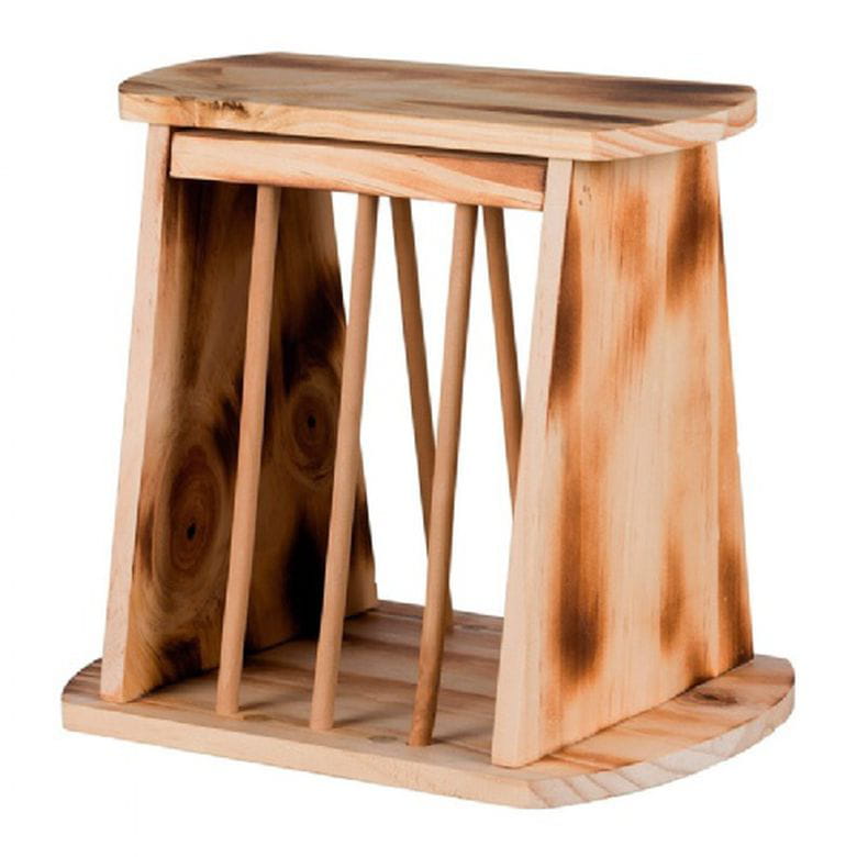 Porta heno de madera con tapa