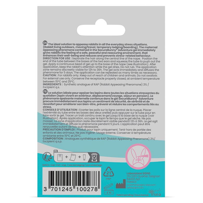 SecureBunny ® Adventure - Difusor de feromonas antiestrés